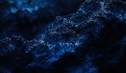 Poster - Abstract dark blue surface texture with intricate details and light reflections creating a sense of depth and dimension in the artistic design