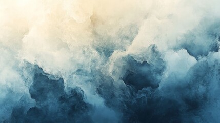 Wall Mural - abstract blue and white ethereal cloud formations creating a beautiful scene