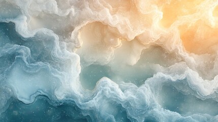 Wall Mural - abstract artistic composition shows cloudy forms with subtle color gradients