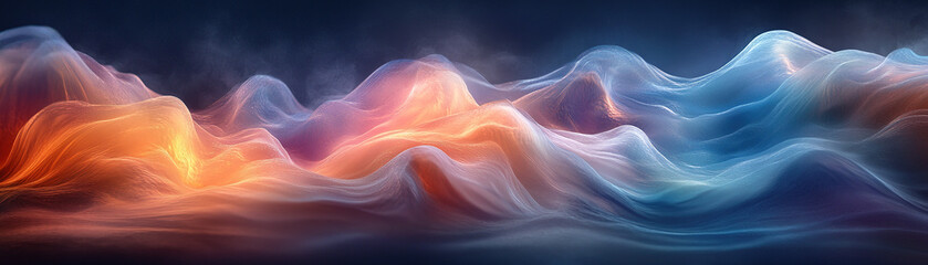 Poster - Dynamic colorful waves abstract digital art visual design digital environment artistic perspective energy flow concept