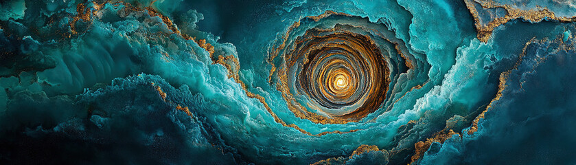 Poster - Cosmic vortex spiral abstract art digital artwork colorful swirls high-quality creative concept