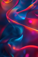 Poster - Abstract, Fluid Background, Vibrant Colors, Soft Bokeh Lights, Wavy, Flow Design, Trendy Background