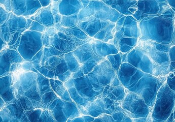 Poster - Crystal Clear Water Surface with Intricate Patterns and Shimmering Light Reflections Creating an Inviting and Refreshing Aquatic Scene