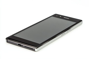 Poster - Modern Smartphone Technology Black Silver Device Screen Display Mobile Phone Digital Gadget Electronic Device New Technology Wireless Communication   