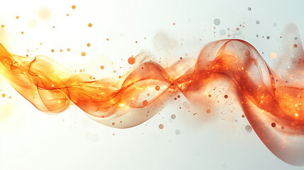 Poster - Dynamic orange wave motion abstract composition digital art colorful background smooth flow energy concept