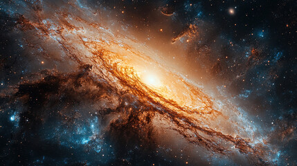 Wall Mural - exploring the majestic spiral galaxy cosmic wonders outer space digital art nebulae high-resolution 