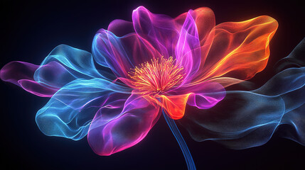 Poster - Vibrant flower illustration digital art abstract background colorful design artistic view floral concept