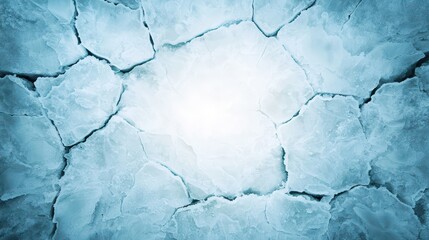 Poster - Glowing Ice Texture with Deep Cracks in Chaotic Patterns for Dramatic Backgrounds