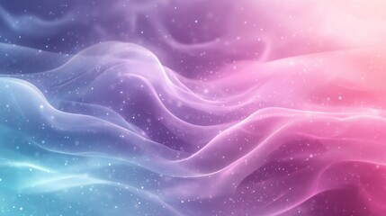 Wall Mural - Abstract colorful wavy forms with sparkling white particles suspended within