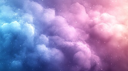 Wall Mural - dreamy ethereal cloudy background with twinkling stars scattered across the sky