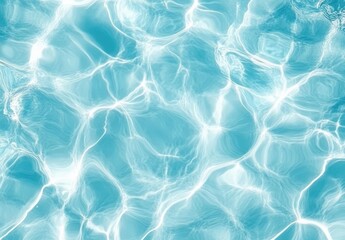 Poster - Bright and Shimmering Turquoise Water Surface with Sunlight Reflection for Summer or Beach Themes in High Resolution Photography