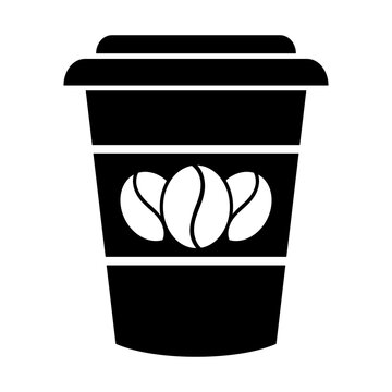 Coffee cup silhouette vector icon,minimalist and modern concept icon,isolated on white background,can be for logo or coffee icon