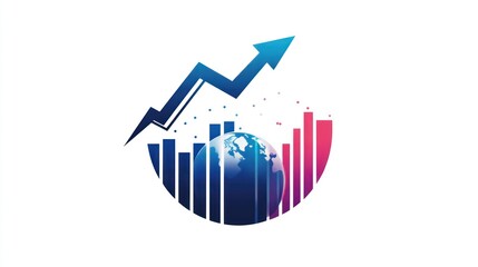 Poster - Global Growth Chart - Abstract design for business, finance, and technology use