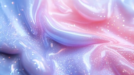 Wall Mural - Swirling mixture of pastel colors and sparkling glitter details