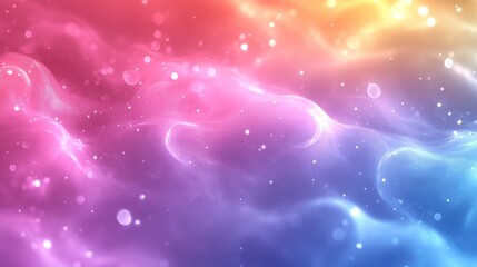 Wall Mural - A colorful ethereal and glowing background with sparkling particles in space
