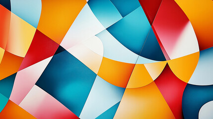 Fototapete - An abstract and geometric painting that explores the relationship between order and chaos