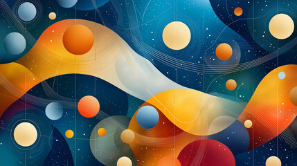 Fototapete - An ethereal tapestry of cosmic strings and celestial bodies woven together in a harmonious symphony