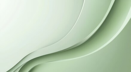 Poster - Soft Green Curves and Waves Design for Modern Backgrounds and Aesthetic Textures in Digital and Print Media