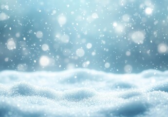 Poster - Soft Snowflakes Fall Gently on a Winter Wonderland Scene Creating a Magical Atmosphere with Shimmering Bokeh Lights and Soft Focus Background Effects