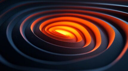 Wall Mural - abstract illustration of concentric swirling rings with bright center glow
