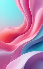 Poster - Abstract Pink And Blue Waves. Flowing Curves Create Movement. Soft Textures Provide Elegance. Modern Design Suits Diverse Applications. Dreamy Aesthetic For Backgrounds Or Artistic Projects. Fluid