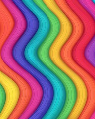 Poster - Colorful Abstract Rainbow Waves Pattern Background in Vibrant Tones