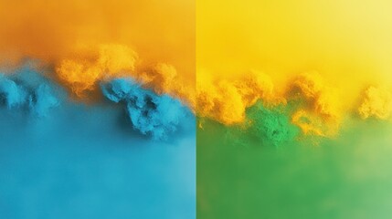 Aufkleber - Colorful smoke art creation studio digital artwork creative space aerial view vibrant design for visual impact