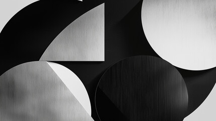 Poster - Black and white image featuring overlapping circles and triangles