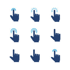 Poster - hand click icon set. pointer icon vector. hand cursor icon vector