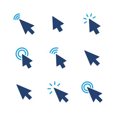 Poster - click icon set. pointer arrow icon. cursor icon vector