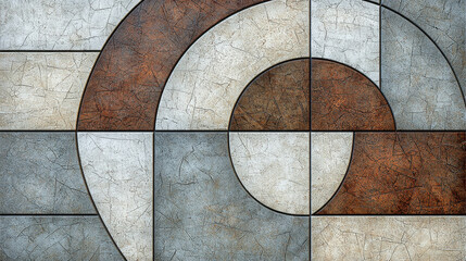Aufkleber - Intricate Modern Mosaic Design Featuring Geometric Patterns with Refined Earthy Tones