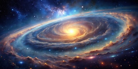 Wall Mural - A Cosmic Dance of Celestial Swirls, Glowing Nebulae, and Distant Stars in a Vast, Expansive Universe