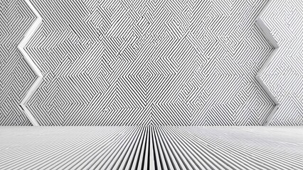 Poster - Dynamic geometric patterns abstract studio digital artwork minimalist environment wide angle view optical illusion concept