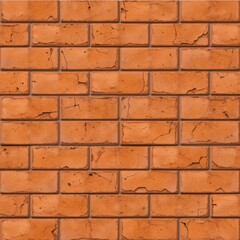 Poster - Detailed Orange Brick Texture, Offering A Versatile Architectural Background. A Rustic Wall Surface Presents Aged Charm. A Uniform, Warm Light Reveals Subtle Color Variations And Vintage Appeal.