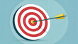 © Ali - Arrow hitting the bullseye on a red and white target, symbolizing precision, success, and goal achievement
