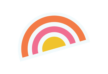 Wall Mural - brutalist rainbow shape sticker. bold curve element in modern style. abstract icon with flat graphic