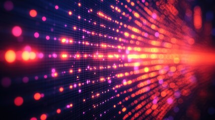 Abstract digital data stream, glowing particles, technology background, futuristic concept