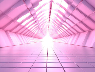 Poster - Futuristic tunnel journey modern urban space digital art bright environment abstract perspective conceptual visualization