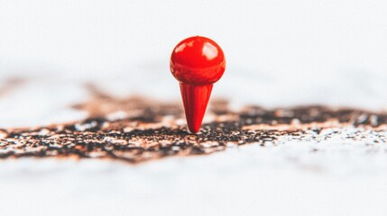 Fototapete - Red Push Pin Map Marker  Location  Navigation  Travel  Destination