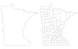 © Akhtar Ansari  - Minnesota Map. Minnesota administrative map, Minnesota outline and counties state map set - illustration version