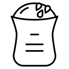 Poster - Bag Containing Seeds Outline Icon for Agricultural or Food Concepts
