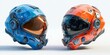 © afterfast - Futuristic Pilot Helmets Against White Background