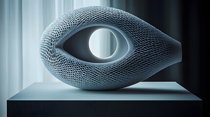 Poster - An exquisite artistic sculpture captured in a natural light setting highlighting form, texture, and creative expression
