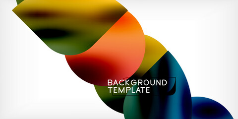 Poster - Bright circles with shadows abstract background