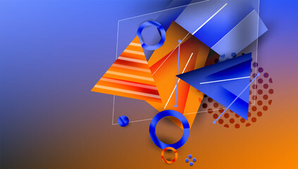 Poster - Creative triangles and circles composition
