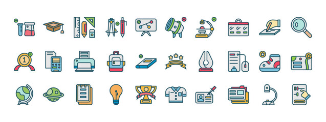 Poster - Collection of Colorful Education Icons Representing Various Aspects of Learning Technologies and Educational Topics