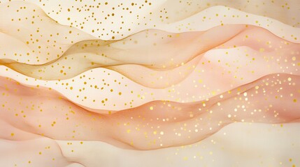 Poster - Gradient of soft pencil strokes in muted ochre with flowing lines and golden accents creating a calming atmosphere
