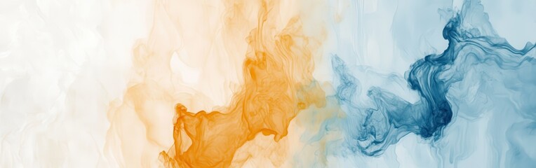 Leinwandbilder - Soft pencil strokes create pastel amber fragments blending into serene blue tones in an artistic expression