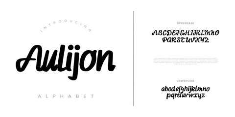 Leinwandbilder - Aulijon font Calligraphy Logotype Script Brush Font Type Font lettering handwritten