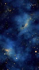 Poster - Deep indigo and midnight blend create a cosmic expanse filled with shimmering stars